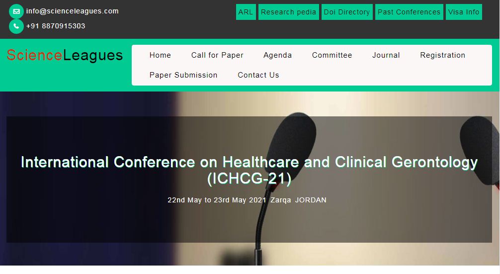 International Conference on Healthcare and Clinical Gerontology, Zarqa JORDAN, Zarqa, Jordan