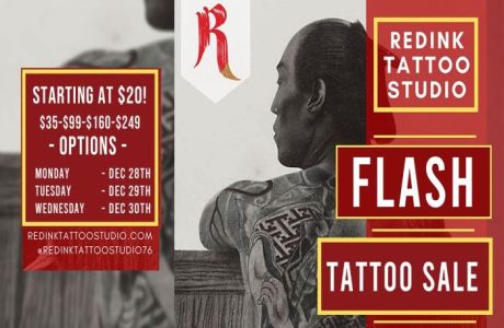 FLASH $20 TATTOO SALE $35 $99 $160 AND $249 OPTIONS AVAILABLE DEC 28-30TH 3 DAYS, New York, United States