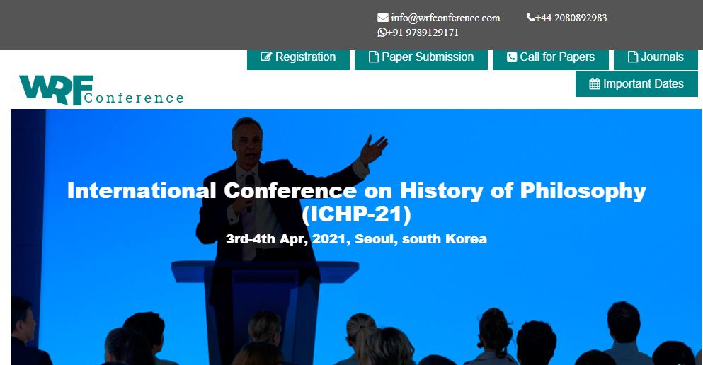 International Conference on History of Philosophy, Seoul, south Korea,Seoul,South korea