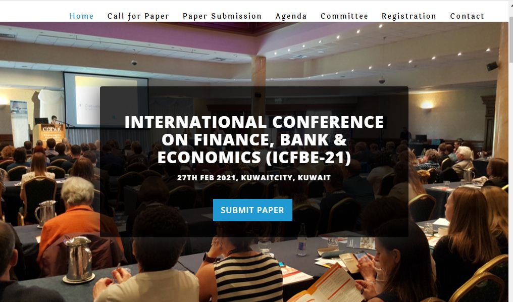 INTERNATIONAL CONFERENCE ON FINANCE, BANK & ECONOMICS, KUWAITCITY, KUWAIT, Kuwait