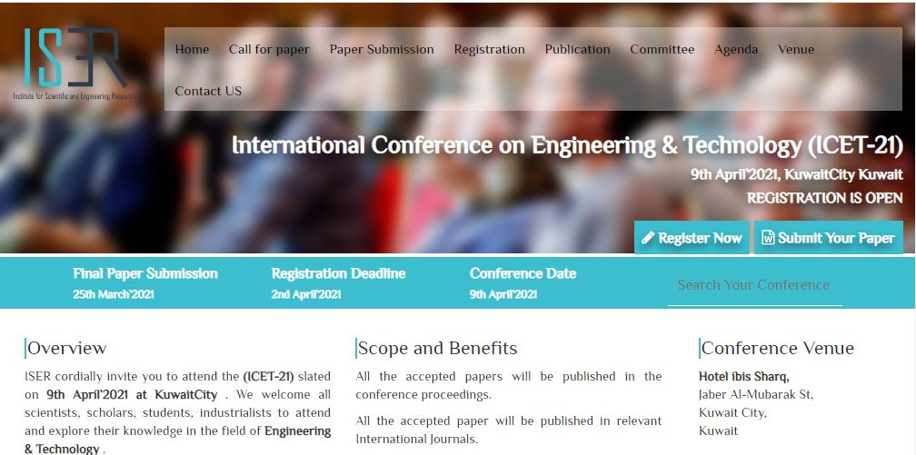 International Conference on Engineering & Technology, KUWAITCITY, KUWAIT, Kuwait