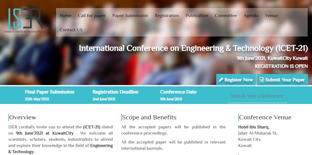 International Conference on Engineering & Technology, KUWAITCITY, KUWAIT, Kuwait