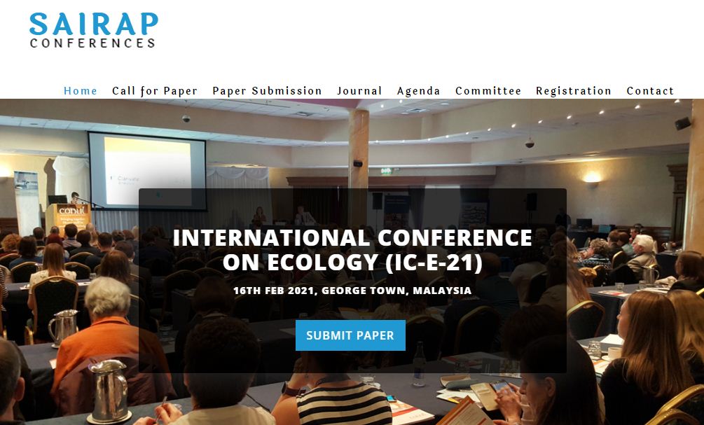 INTERNATIONAL CONFERENCE ON ECOLOGY, GEORGE TOWN, MALAYSIA, Malaysia