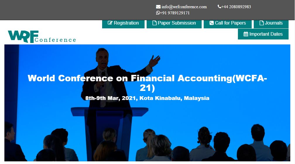 World Conference on Financial Accounting, Kota Kinabalu, Malaysia, Malaysia