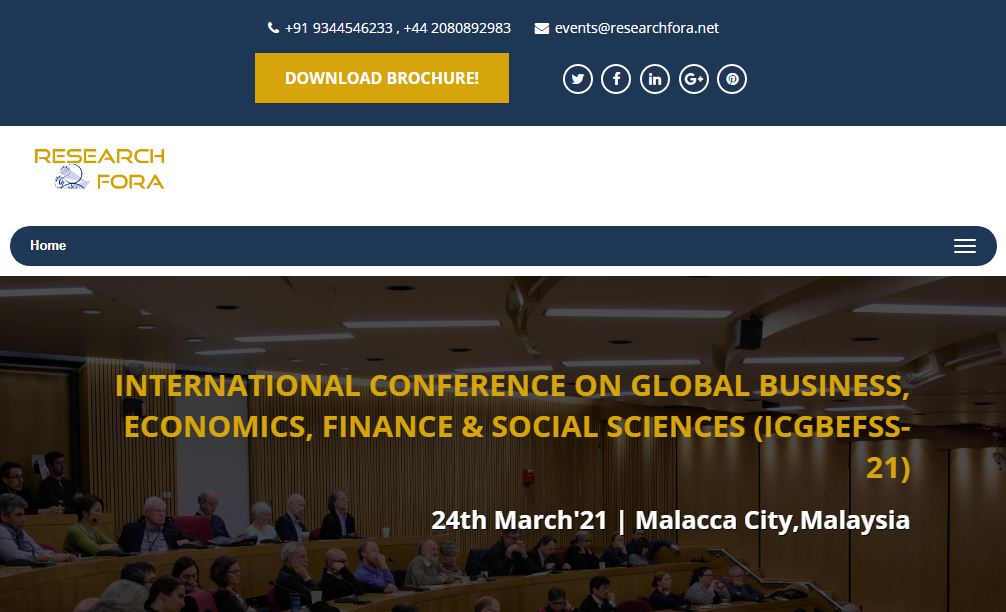 International Conference on Global Business, Economics, Finance & Social Sciences, Malacca City, Malaysia, Malaysia
