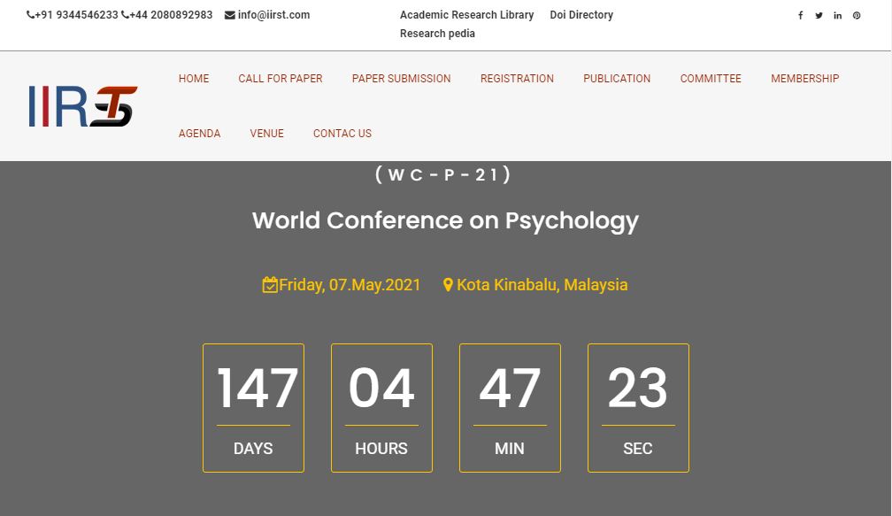 World Conference on Psychology, Kota Kinabalu, Malaysia, Malaysia