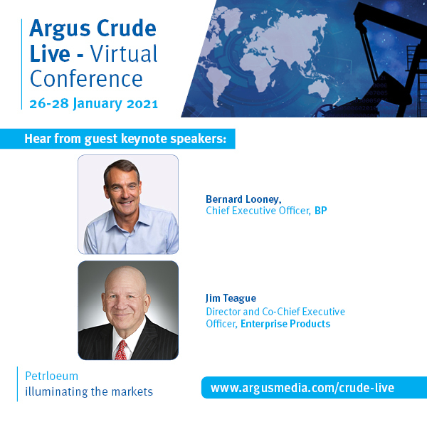 Argus Crude Live - Virtual Conference | Online Conference and Networking Event | 26-28 January 2021, Online, United Kingdom