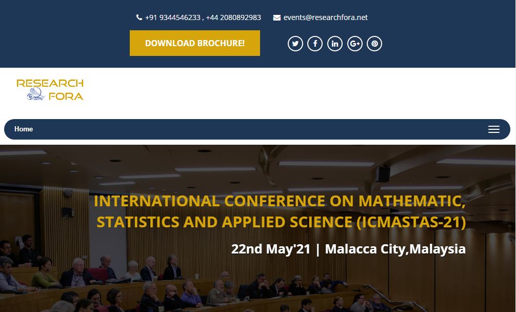 International Conference on Mathematic, Statistics and Applied Science, Malacca City,Malaysia,Melaka,Malaysia