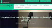 International Conference on Distributed Generation and Sustainable Energy