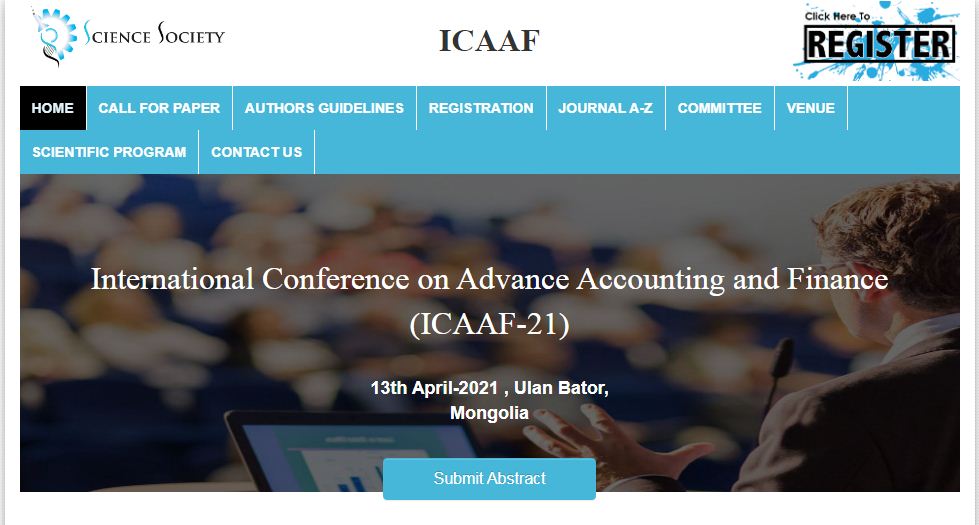 International Conference on Advance Accounting and Finance, Ulan Bator, Mongolia, Mongolia