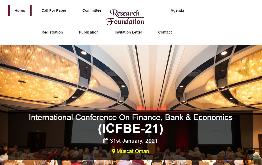International Conference On Finance, Bank & Economics, Muscat,Oman,Muscat,Oman