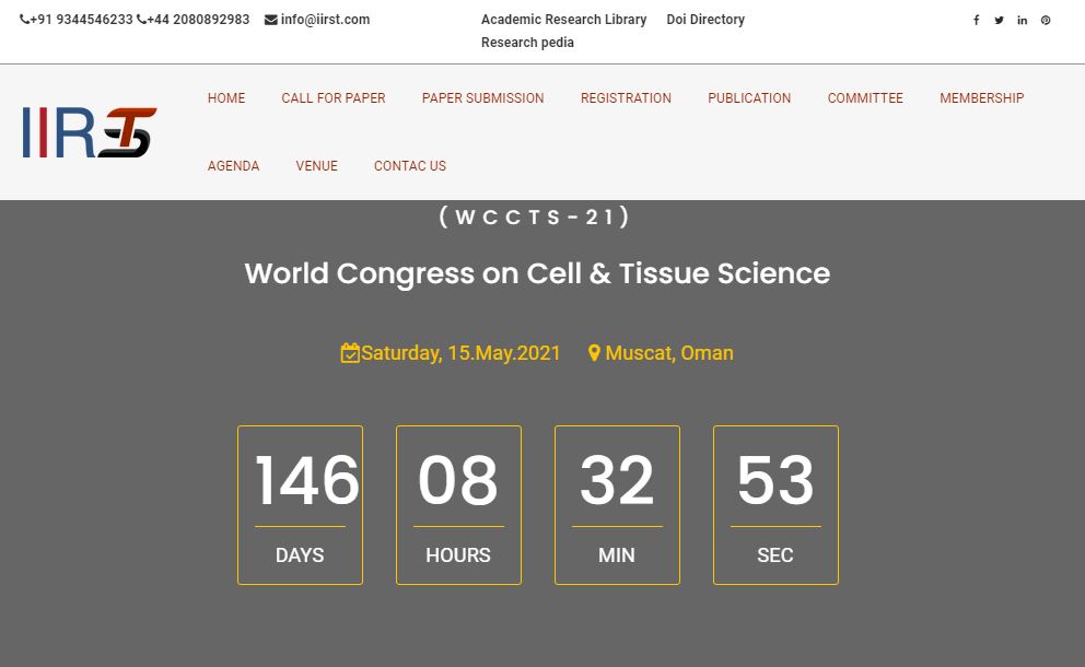 World Congress on Cell & Tissue Science, Muscat,Oman,Muscat,Oman