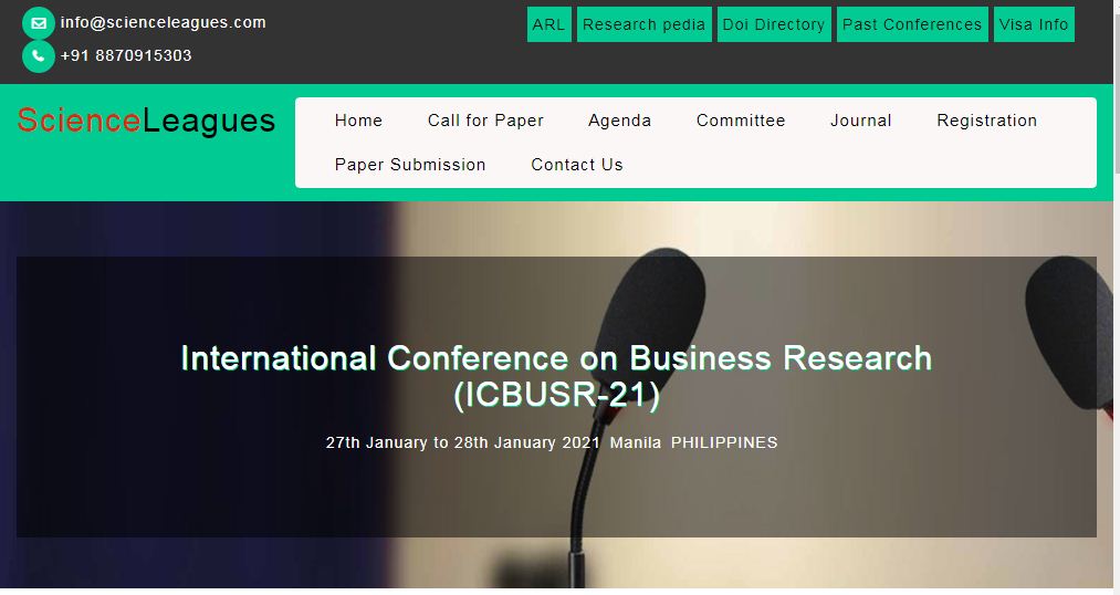 International Conference on Business Research, Manila PHILIPPINES, Philippines