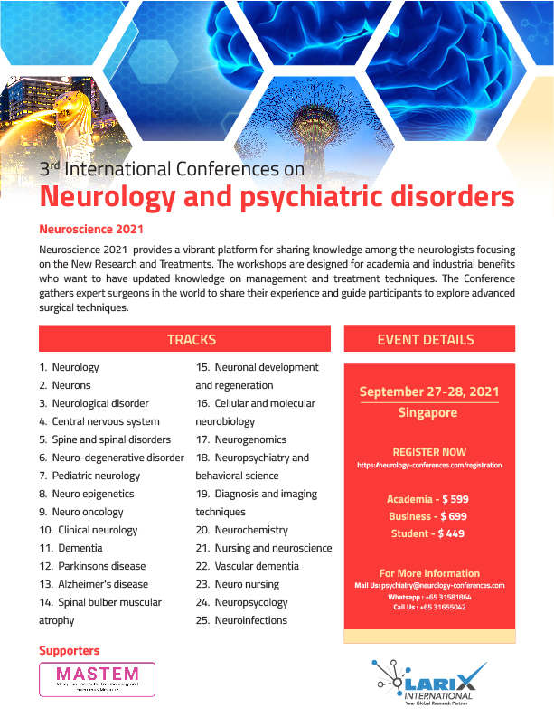 International Conferences on Neurology and psychiatric disorders, Singapore, Central, Singapore