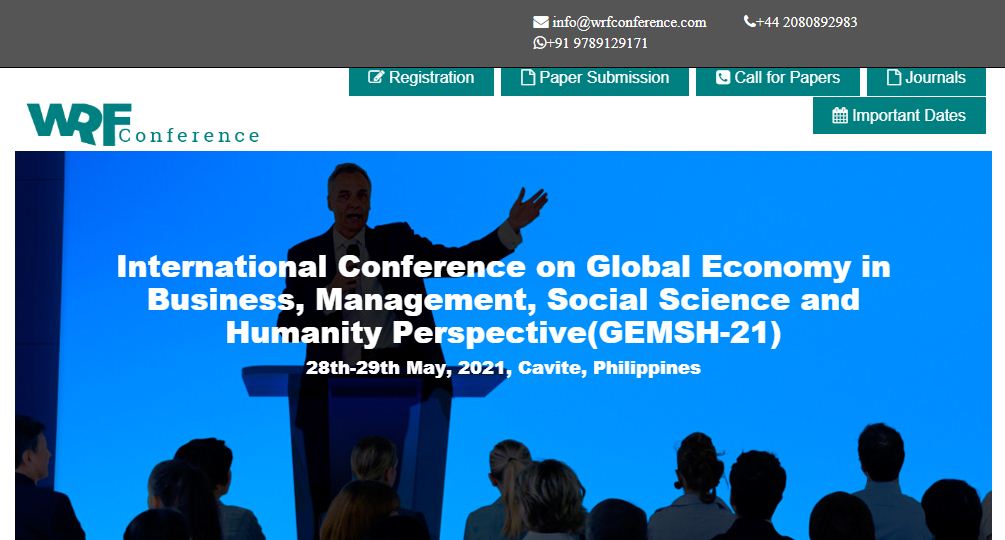 International Conference on Global Economy in Business, Management, Social Science and Humanity Perspective, Cavite, Philippines, Philippines
