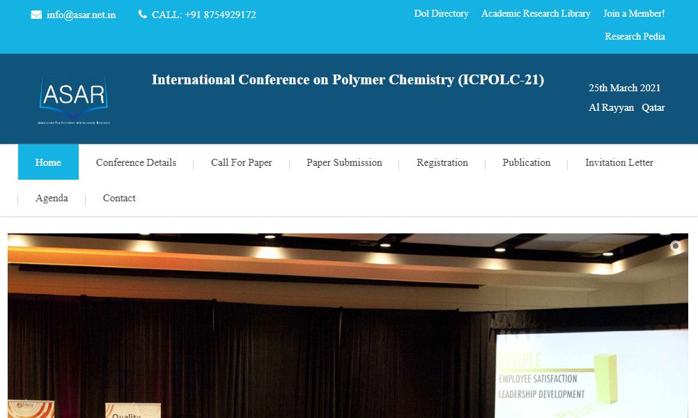 International Conference on Polymer Chemistry, Al Rayyan   Qatar, Al Rayyan, Qatar