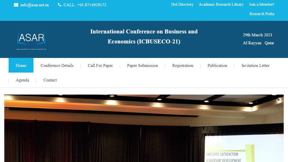 International Conference on Business and Economics, Al Rayyan   Qatar, Al Rayyan, Qatar