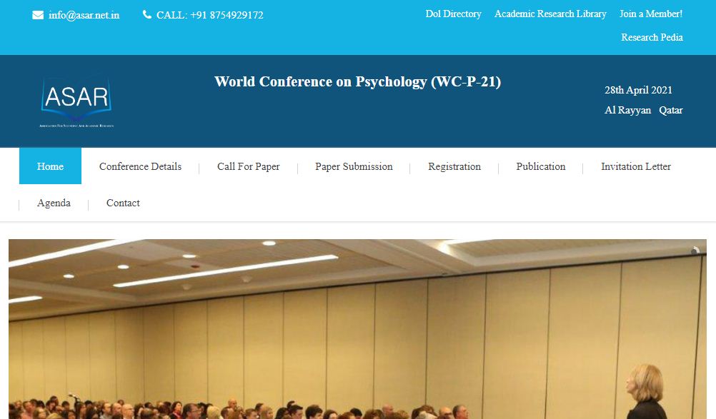 World Conference on Psychology, Doha, Qatar,Al Rayyan,Qatar