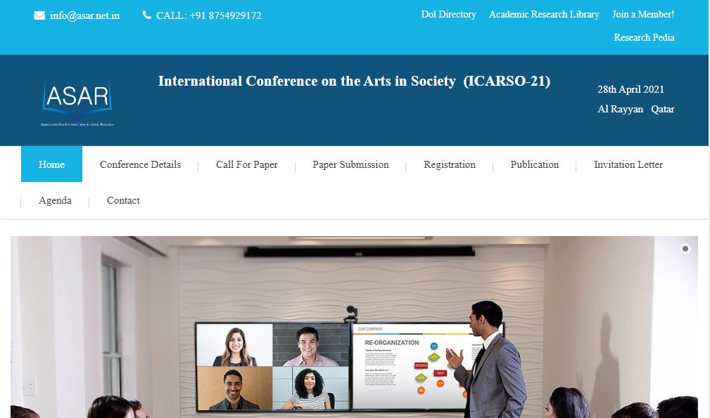 International Conference on the Arts in Society, Al Rayyan   Qatar, Al Rayyan, Qatar
