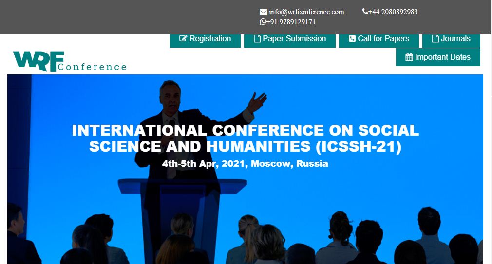 INTERNATIONAL CONFERENCE ON SOCIAL SCIENCE AND HUMANITIES, Moscow Russia, Moscow, Russia