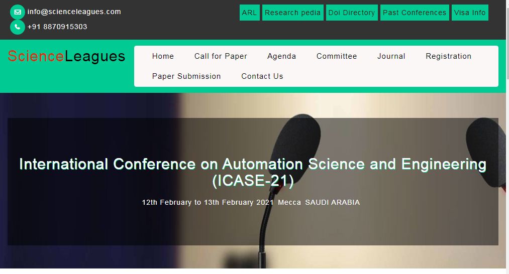 International Conference on Automation Science and Engineering, Mecca SAUDI ARABIA, Saudi Arabia