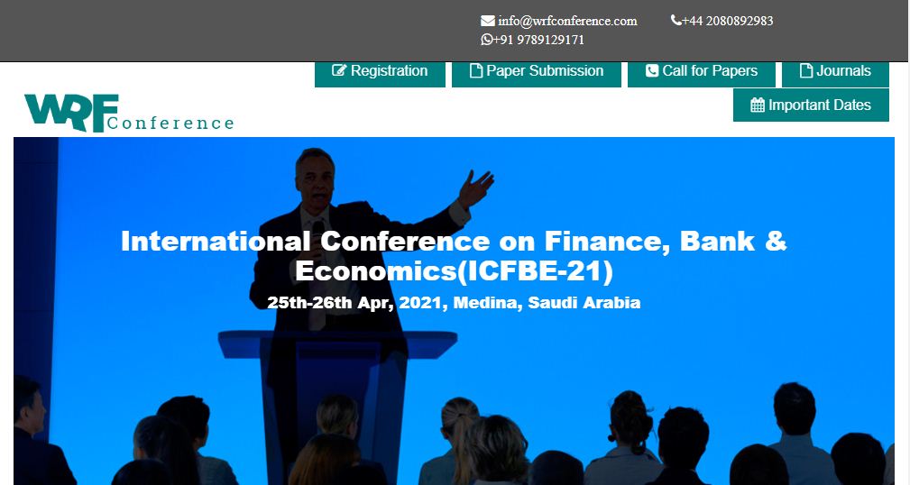 International Conference on Finance, Bank & Economics, Medina, Saudi Arabia, Saudi Arabia
