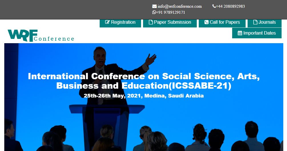 International Conference on Social Science, Arts, Business and Education, Medina, Saudi Arabia, Saudi Arabia