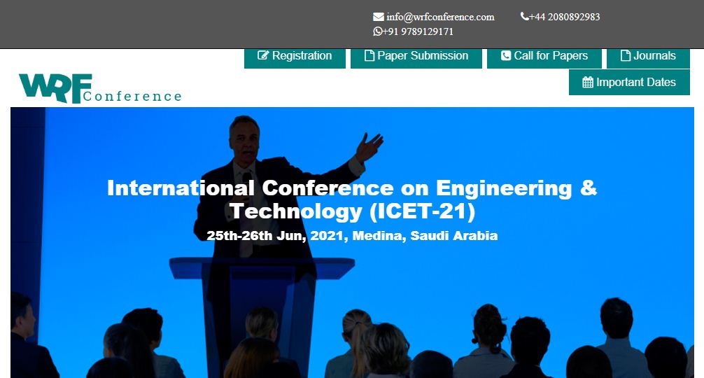 International Conference on Engineering & Technology, Medina, Saudi Arabia, Saudi Arabia
