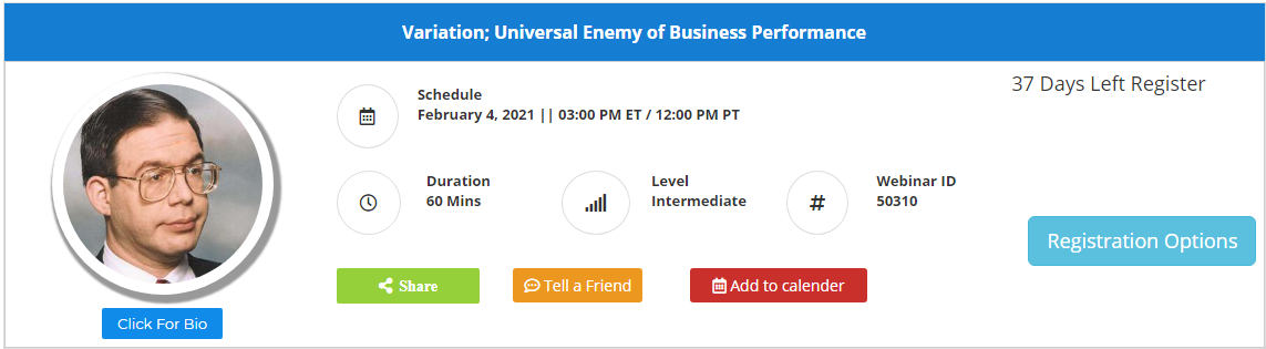 Variation; Universal Enemy of Business Performance, Leawood, Kansas, United States