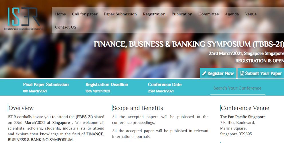 FINANCE, BUSINESS & BANKING SYMPOSIUM, Singapore