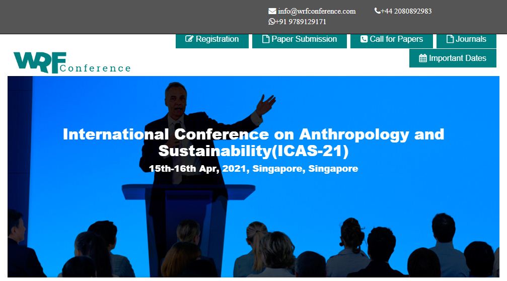International Conference on Anthropology and Sustainability, Singapore