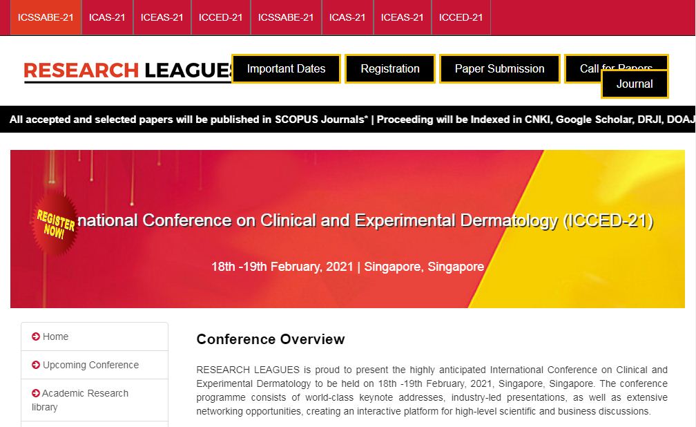 International Conference on Clinical and Experimental Dermatology, Singapore