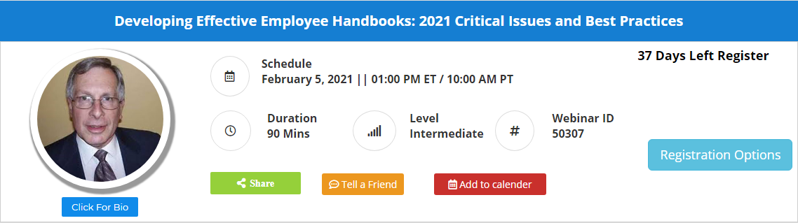 Developing Effective Employee Handbooks: 2021 Critical Issues and Best Practices, Leawood, Kansas, United States