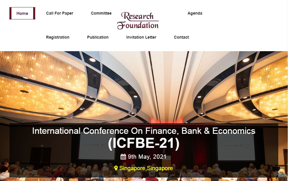 International Conference On Finance, Bank & Economics, Singapore