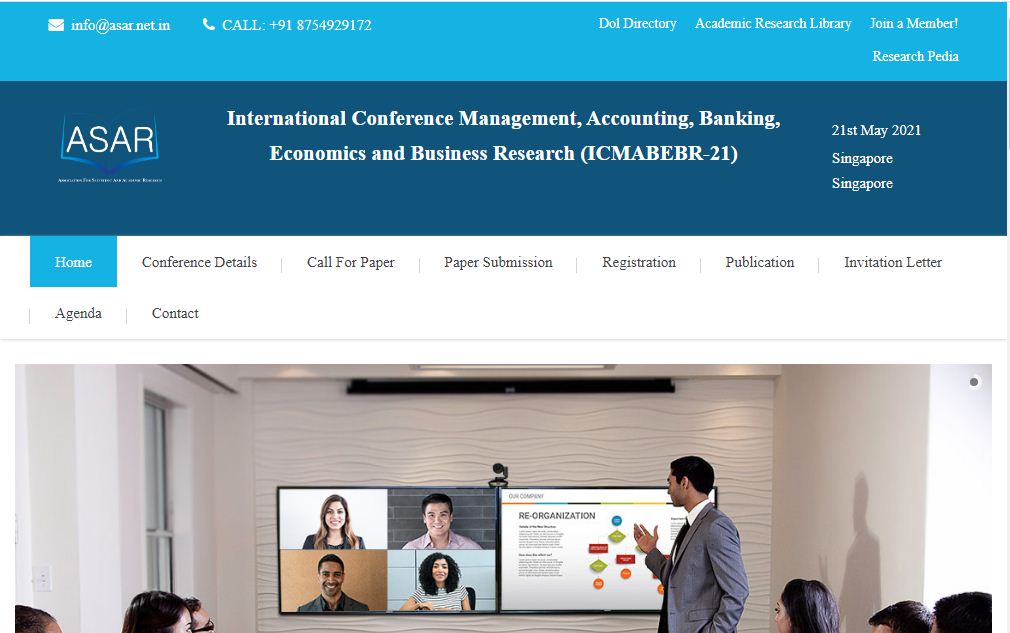 International Conference Management, Accounting, Banking, Economics and Business Research, Singapore