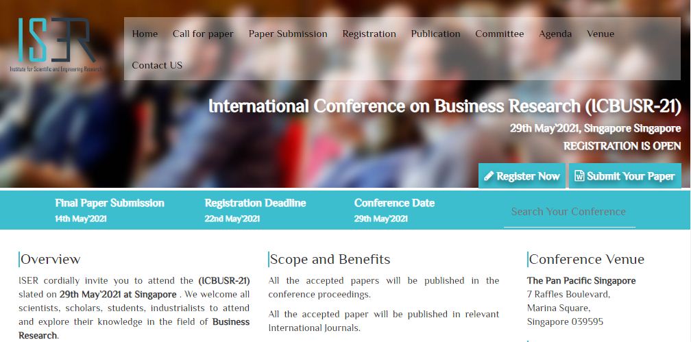 International Conference on Business Research, Singapore