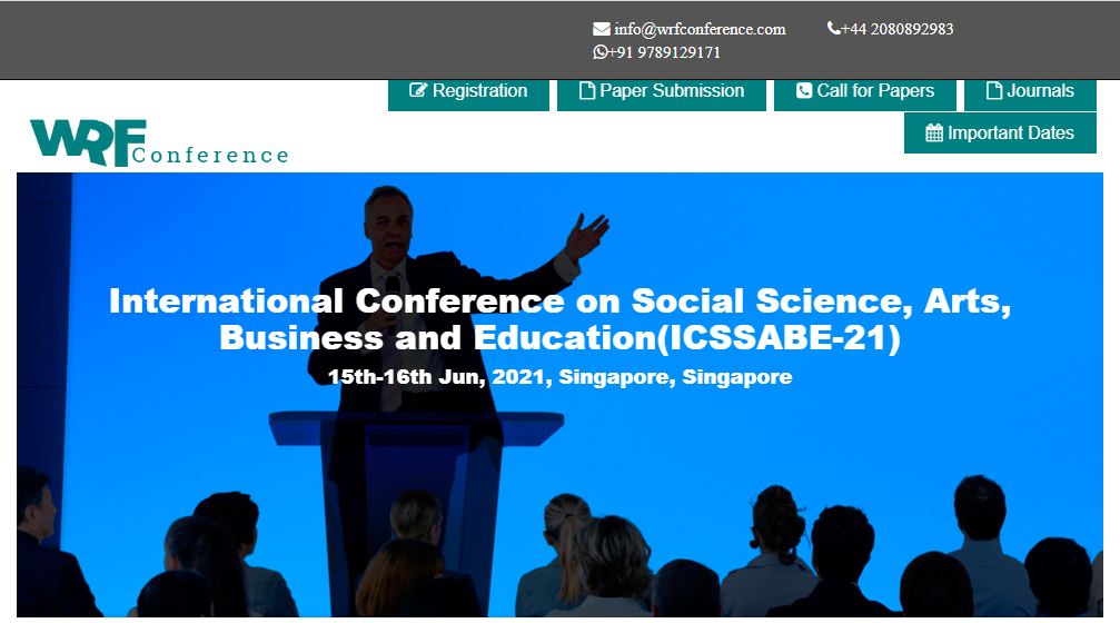 International Conference on Social Science, Arts, Business and Education, Singapore
