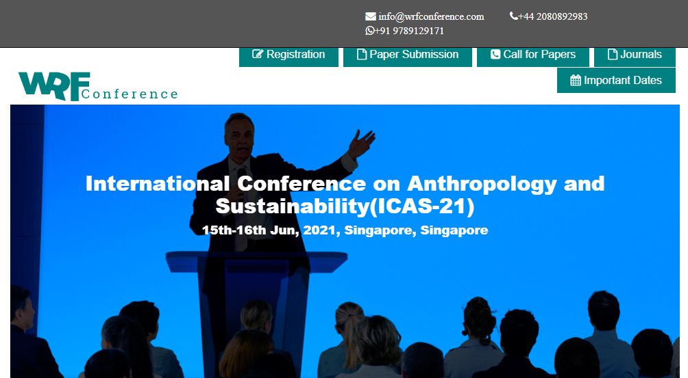 International Conference on Anthropology and Sustainability, Singapore
