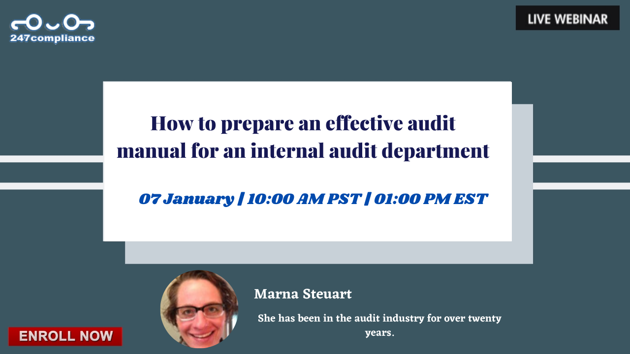 How to prepare an effective audit manual for an internal audit department, Albany, New York, United States