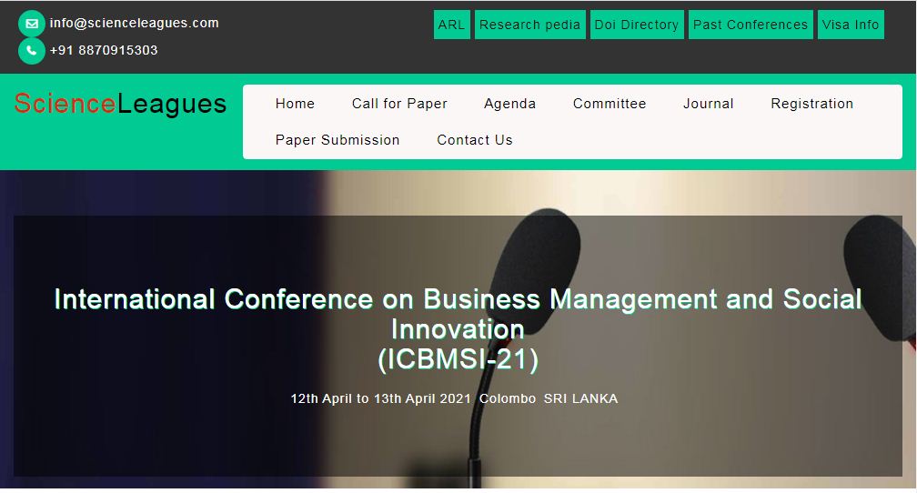 International Conference on Business Management and Social Innovation, Colombo,Sri Lanka,Colombo,Sri Lanka