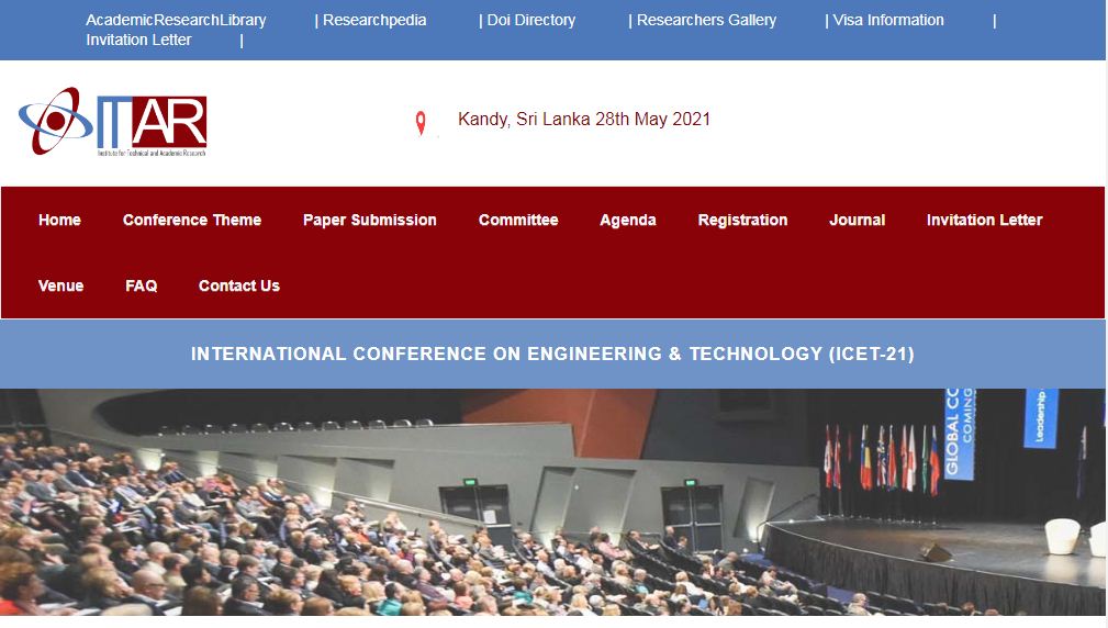 International Conference on Engineering & Technology, Colombo, Sri Lanka,Colombo,Sri Lanka