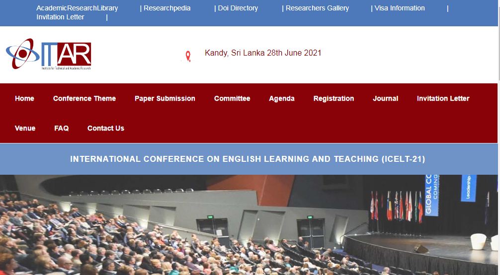 International Conference on English Learning and Teaching, Kandy, Sri Lanka,Kandy,Sri Lanka