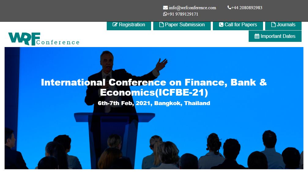 International Conference on Finance, Bank & Economics, Bangkok, Thailand,Bangkok,Thailand