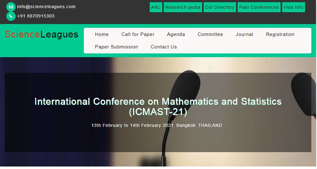 International Conference on Mathematics and Statistics, Bangkok, Thailand,Bangkok,Thailand
