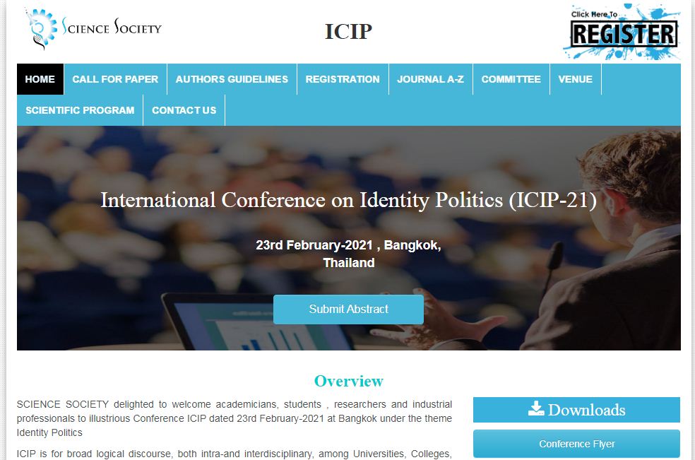 International Conference on Identity Politics, Bangkok, Thailand,Bangkok,Thailand
