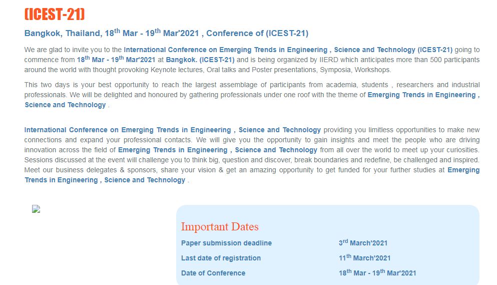 International Conference on Emerging Trends in Engineering , Science and Technology, Bangkok, Thailand,Bangkok,Thailand