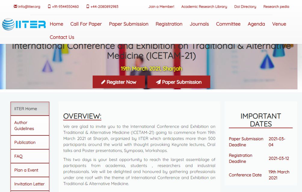 International Conference and Exhibition on Traditional & Alternative Medicine, Sharjah,UAE,Sharjah,United Arab Emirates