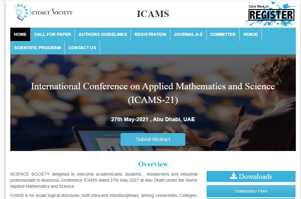 International Conference on Applied Mathematics and Science, Abu Dhabi-UAE, Abu Dhabi, United Arab Emirates