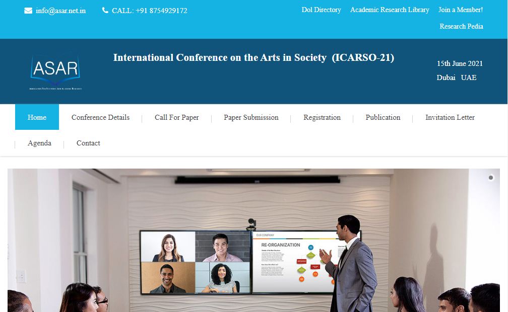 International Conference on the Arts in Society, Dubai, UAE,Dubai,United Arab Emirates