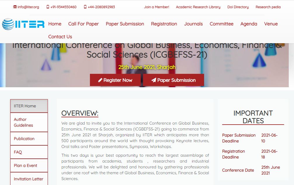 International Conference on Global Business, Economics, Finance & Social Sciences, Dubai, UAE,Dubai,United Arab Emirates